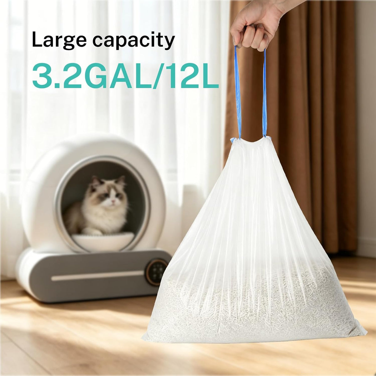Automatic Litter Box, APP Control, 3 Rolls Litter Bag - image 4