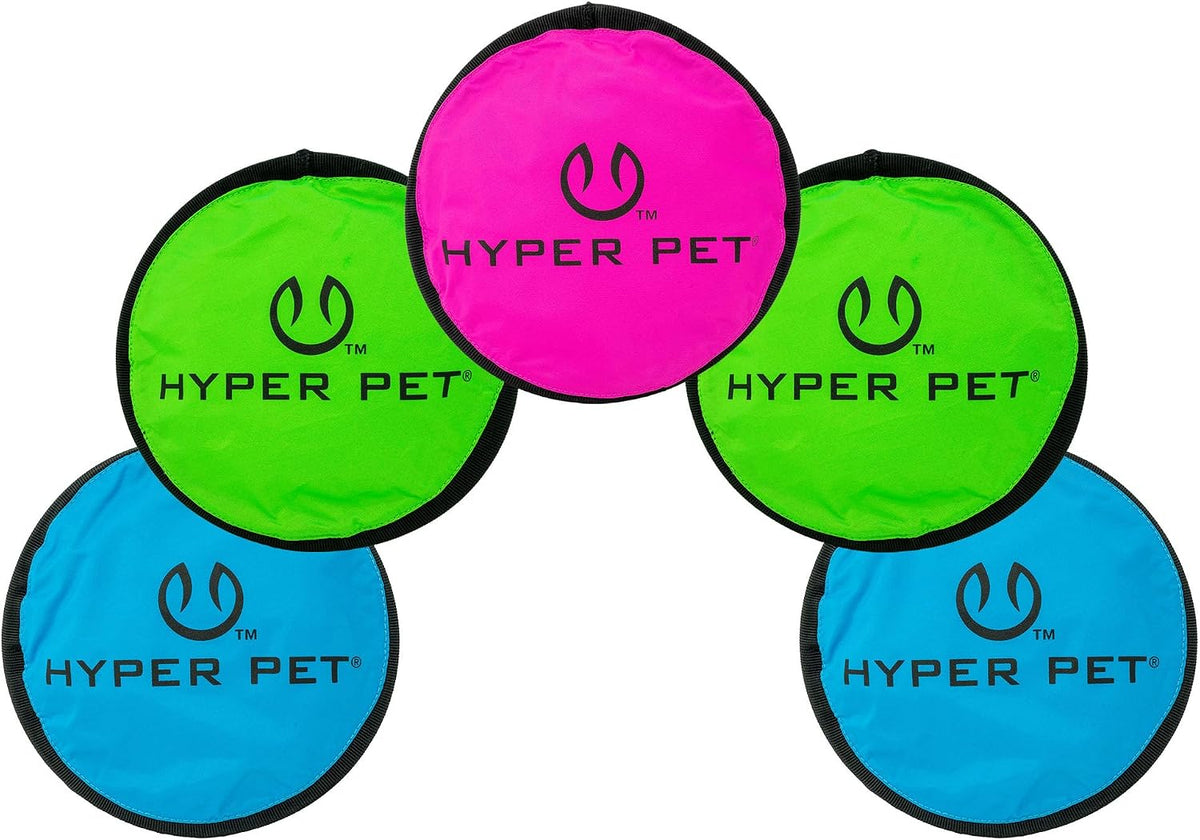 Hyper Pet Flippy Flopper Flying Disc Soft Dog Toy 9 Inch, Floats - Assorted / 9" Pack of 5