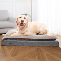 Amazon Basics Dog Bed with Cooling Gel Memory Foam, Pressure-Relief Support for Dogs up to 120lbs, Non-Slip Bottom, Machine Washable Cover, Giant Sized (48" x 36"), Grey