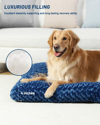 KSIIA Washable Dog Bed Medium Size Dog Crate Bed Plush Pet Mat - Blue / 47.0"L x 29.0"W x 4.0"Th - image 3