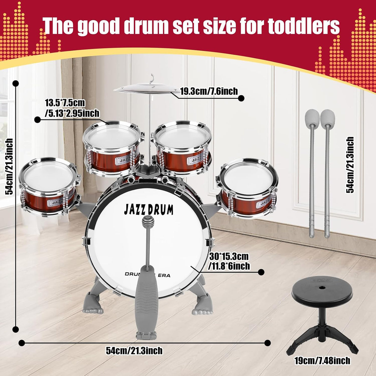 Kids Drum Set for Toddlers 3-5 - Common style - image 3