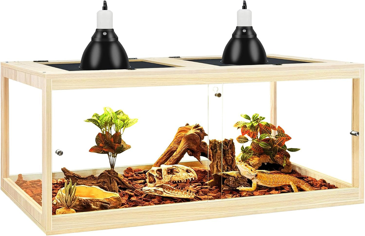 PROLEE 82 Gallon Bearded Dragon Tank - Oak / 82 Gallon (48x19.5x19.5 Inch)
