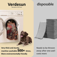 Washable Pee Pads for Dogs, Reusable Puppy Potty Training Pads - Burgundy/Blue/Multi / 36" ×72"(pack of 2) - image 4