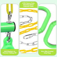 Take Me Away 18'' Trapeze Swing Bar Rings 48'' Heavy Duty Plastic - Light Green - image 3