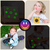 50PCS Smile Face Stickers Cute Water Bottle Stickers for Kids – Fun for Kids & Family - 50pcs Glow Neon Stickers - image 3