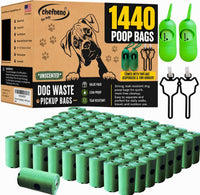 Doggy Poop Bags with Dispenser Dog Waste Pickup Bags Refill Rolls Cat - Green (72 Rolls Uscented)