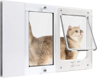 Cat Door for Window & Small Dog, Quick Damage-Free Install - XS: Fits 21"-23 4/5" Width / Extra‑Tall Height(H:15.3")