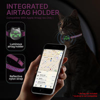 AirTag Cat Collar, Reflective Breakaway Collar - Rose / Small(9-13inch) - image 2