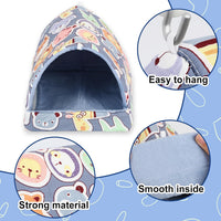 UPINS 2 Pack Guinea Pig Hideout, Washable Small Animal House Bed – Daily Care for Small Pets - 9.84 x 9.84 inch / Grey Dark Blue - image 3