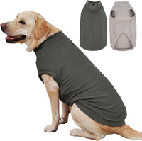 2 Pack 3XL Fleece Dog Sweater for Labrador, Leash Hole - Dark Grey & Light Grey / XXX-Large(Chest Girth: 26.4")