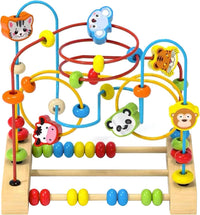 QZMTOY Bead Maze Toy for Toddlers Wooden Bead Toys Colorful Roller