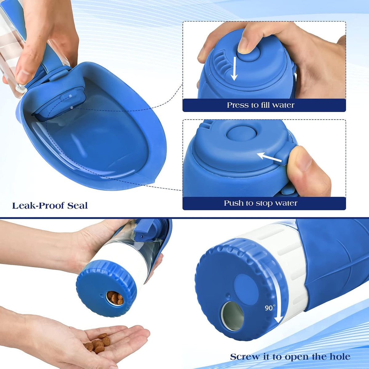 Upgraded Dog Water Bottle - 12oz/Blue - image 4