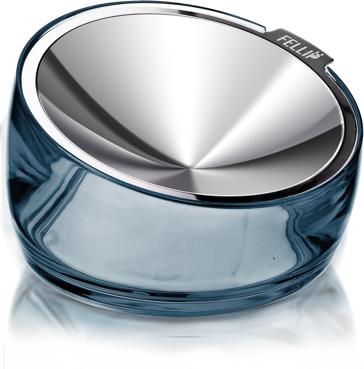 Felli Pet Oblik Acrylic Raised Dog Food Water Bowl Stainless Steel - Shadow / 0.5 Cups Shallow Dish