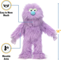14" Purple Monster, Hand Puppet – Fun for Kids & Family - image 3