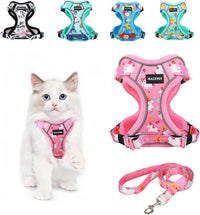 Cat Harness and Leash Set[MAX Safety 4th-Gen] Cute Escape Proof Vest - H603 Pro Pink Unicorn / X-Small (4-6lb)