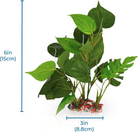 SunGrow Plastic Leaf Plant, Heavy-Duty Ceramic Base - 10 Inches / 1 - image 3