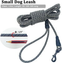 WYuZe 5ft Puppy Leash for Small Dogs Cats - Black Gray / 10 FT (3~26 lbs) - image 4