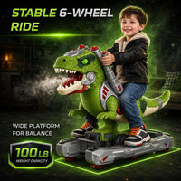 Liberty Imports T-Rex dinosaur ride on push car with LED eyes and mist spray - view 4