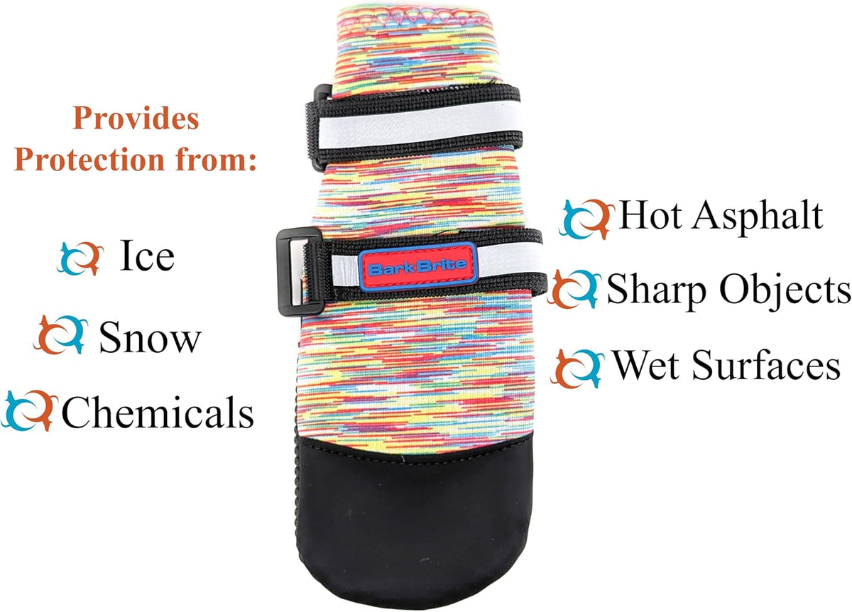 All Weather Neoprene Paw Protector Dog Boots with Reflective Straps - Multicolor / Medium - image 4