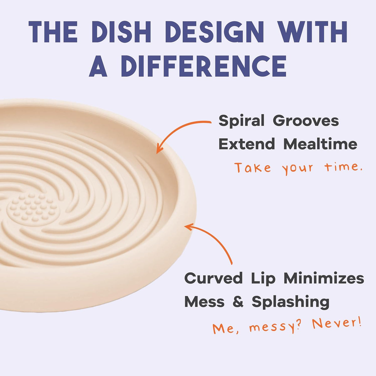 Lick Dish, Silicone Lick Mat + Slow Feeder for Cats & Small Dogs - Almond / Small - image 4