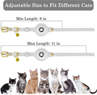 OOPSDOGGY Leather AirTag Cat Collar with Bell - White - image 4