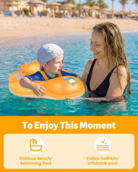 Baby Pool Float with Canopy UPF50+ - X-Large / yellow - image 3