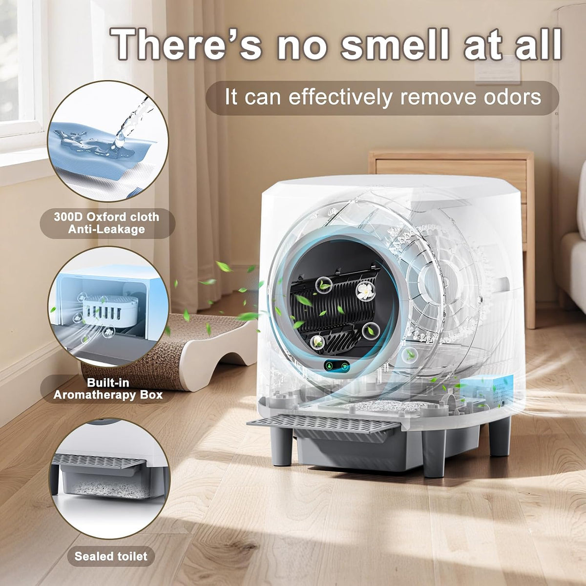 Automatic Litter Box, Self Cleaning Litter Box, Odor Control - White - image 3