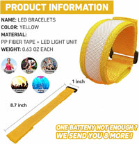 KIRALUMI 8 Pack LED Light Up Bracelets, 3 Modes - Yellow - 8 PCS - image 3
