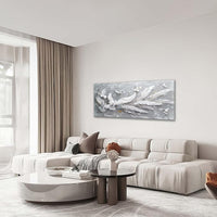 Quorin Feather Dove Bird Large Wall Art White and Gray Peaceful Birds Flying Pictures Holy Wings Wall Decor Canvas Print Painting Artwork for Bathroom Living Room Bedroom 30"x60"