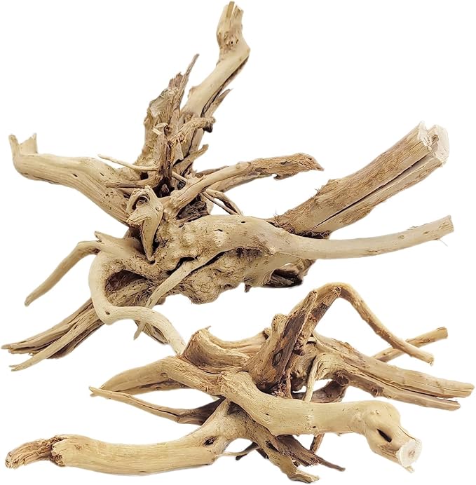 Tfwadmx Natural Driftwood for Aquarium, 11-13 inch Reptile Branches Terrarium Wood Aquarium Trunk Driftwood Tree Fish Tank Log Decoration Pack of 2