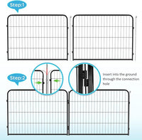 BestPet Dog Playpen Indoor 32 inch 12 Panels Metal Dog Pen Pet Dog Fence Outdoor Exercise Pen with Doors,Pet Puppy Playpen for RV Camping Yard, Black