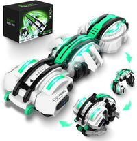 BAZADER 360° Stunt Remote Control Car with LED Lights – Fun for Kids & Family - Cyan