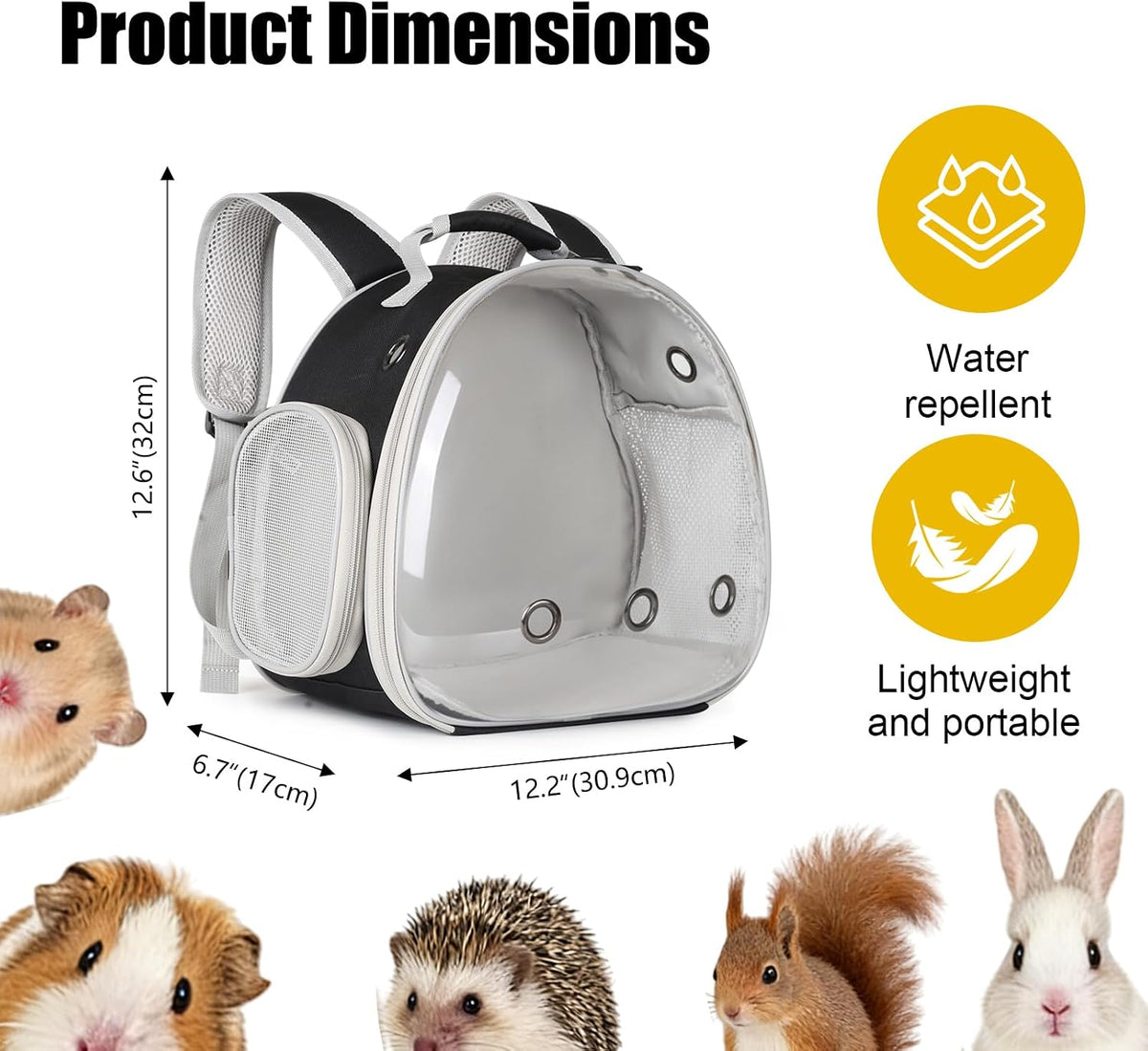 Guinea Pig Carrier Backpack - Black / Backpack - image 2