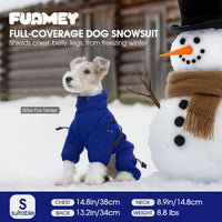 Full Body Dog Coat,Warm Dog Fleece Jackets with Harness Built in Windproof Dogs Snowsuit Zip up Pet - Blue / Small - image 4