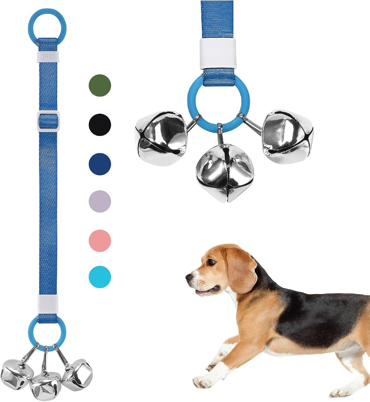 Dog Door Bell with Hanging Ring - One Dog Bell / Navy Blue