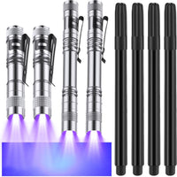 Tegeme 4 invisible ink pens with 4 mini UV marker flashlights in black - view 3