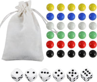 30 Wahoo Board Game Replacement Marbles 5 Each of 6 Colors - 0.63 inches