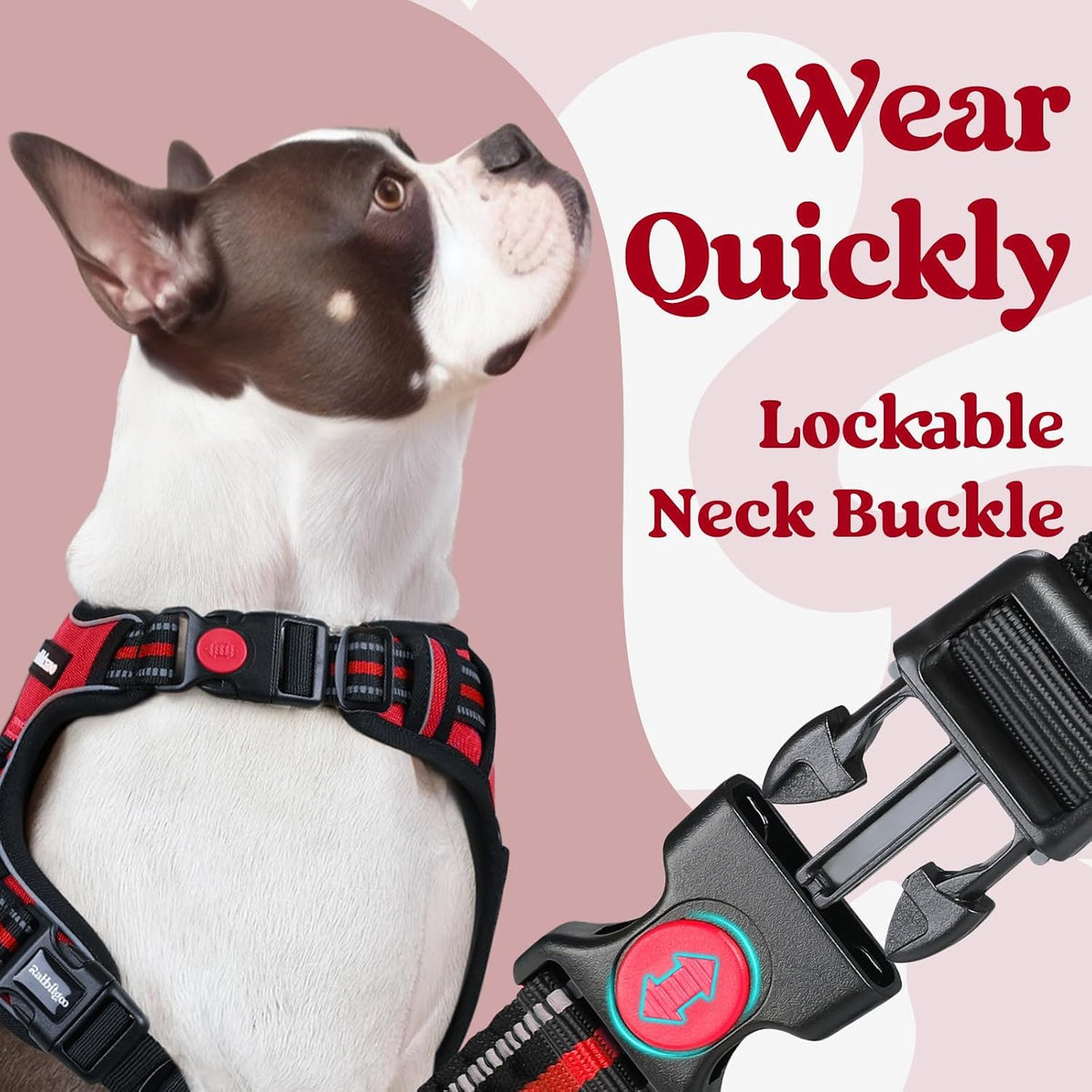 rabbitgoo Dog Harness for Large - Red / Large - image 2