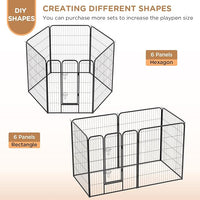 BestPet Dog Playpen Indoor 40 inch 6 Panels Metal Dog Pen Pet Dog Fence Outdoor Exercise Pen with Doors,Pet Puppy Playpen for RV Camping Yard, Black
