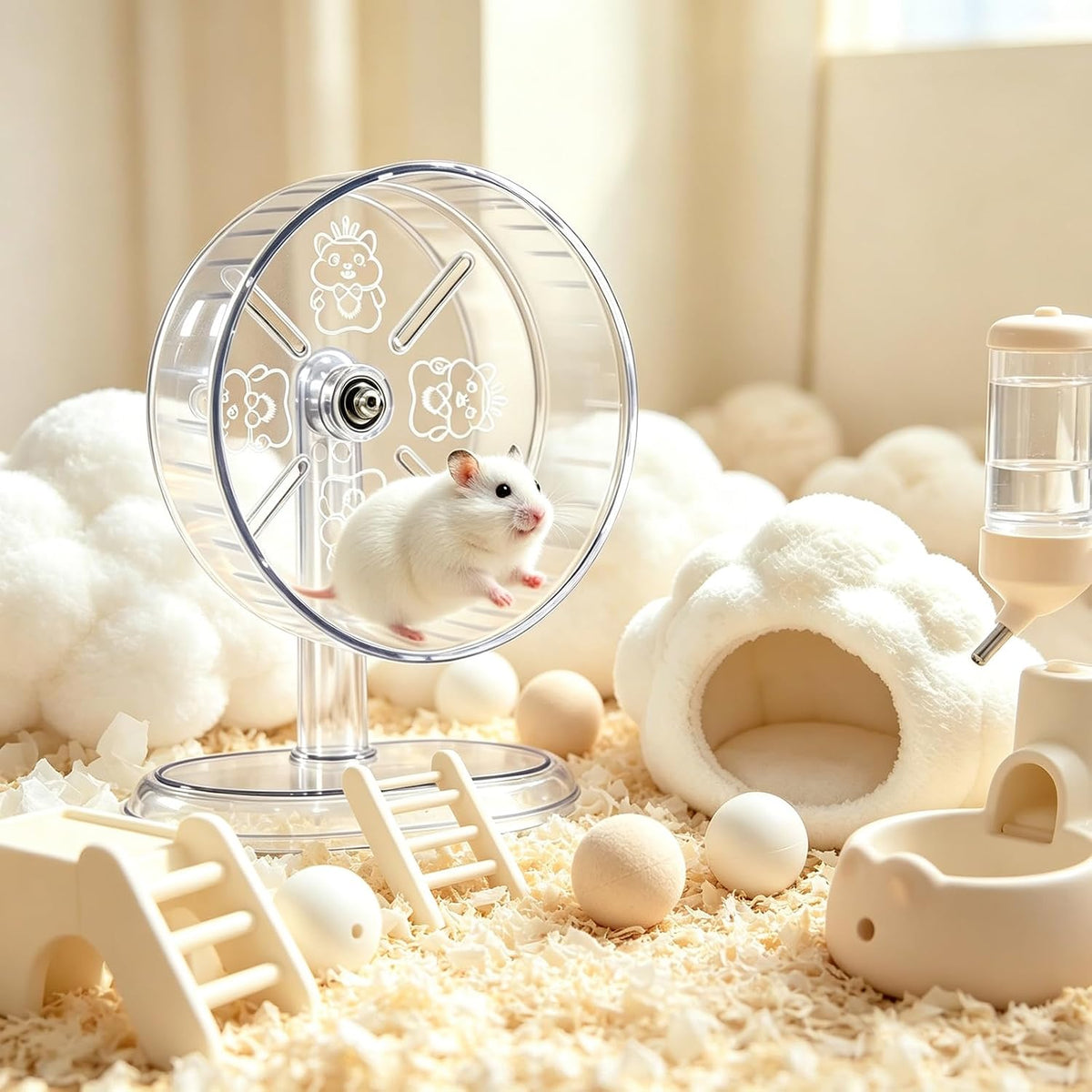 lazYYzal Silent Hamster Wheel - Ф 9.5 inch / Transparent - image 2