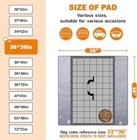 LOOBANI Washable Pee Pads for Dogs, Fast Absorption Reusable Puppy Pads, Waterproof Whelping Mats, Non Slip Training Pet Playpen Mat for Floor, Dog Crate, Grey 2 Pack 36 x 36 in