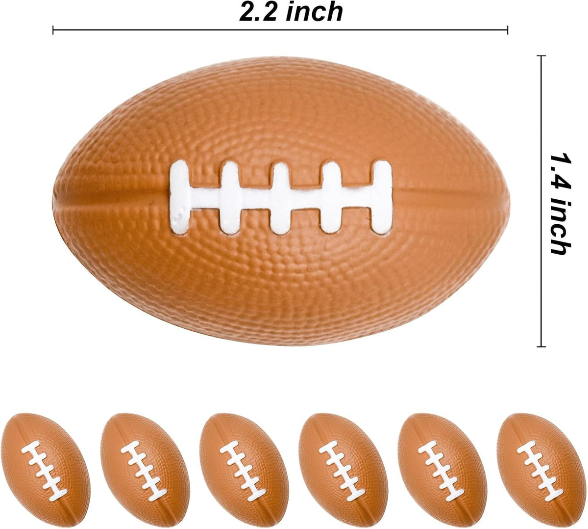 MIDELONG 6 pack of mini foam footballs, about 2.2 inches long - view 2
