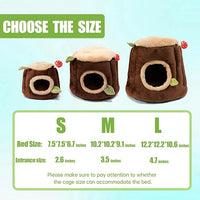 Guinea Pig Hideout Hamster Cage Accessories,Stump Style Soft Washable Hedgehog,Ferret,Rat Hammock for Cage,Chinchilla,Ferret, Bunny Bed,Small Animal Houses & Habitats(S)