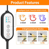 TFNN Reptile Heat Lamp, Heat Lamp with Clamp - image 3