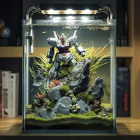 2 Gallon Glass Fish Tank, Easy to Maintain Small Aquarium for Betta/Snails/Shrimp and Aquatic Planting.