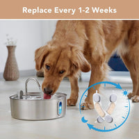 7L/236oz Stainless Steel Dog Water Fountain for Large Dogs & Cats – Essentials for Dogs - Silver / 16 Filter + 16 Sponge + 3 Pump Hose - image 4