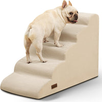 Dog Stairs for Small Dogs and Cats - Beige / 5 / Standard 5-Step 22.2"H