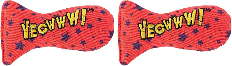 Yeowww! Catnip Stinkies Catnip Sardine Cat Toy, Dots - Red/Blue / Pack of 2