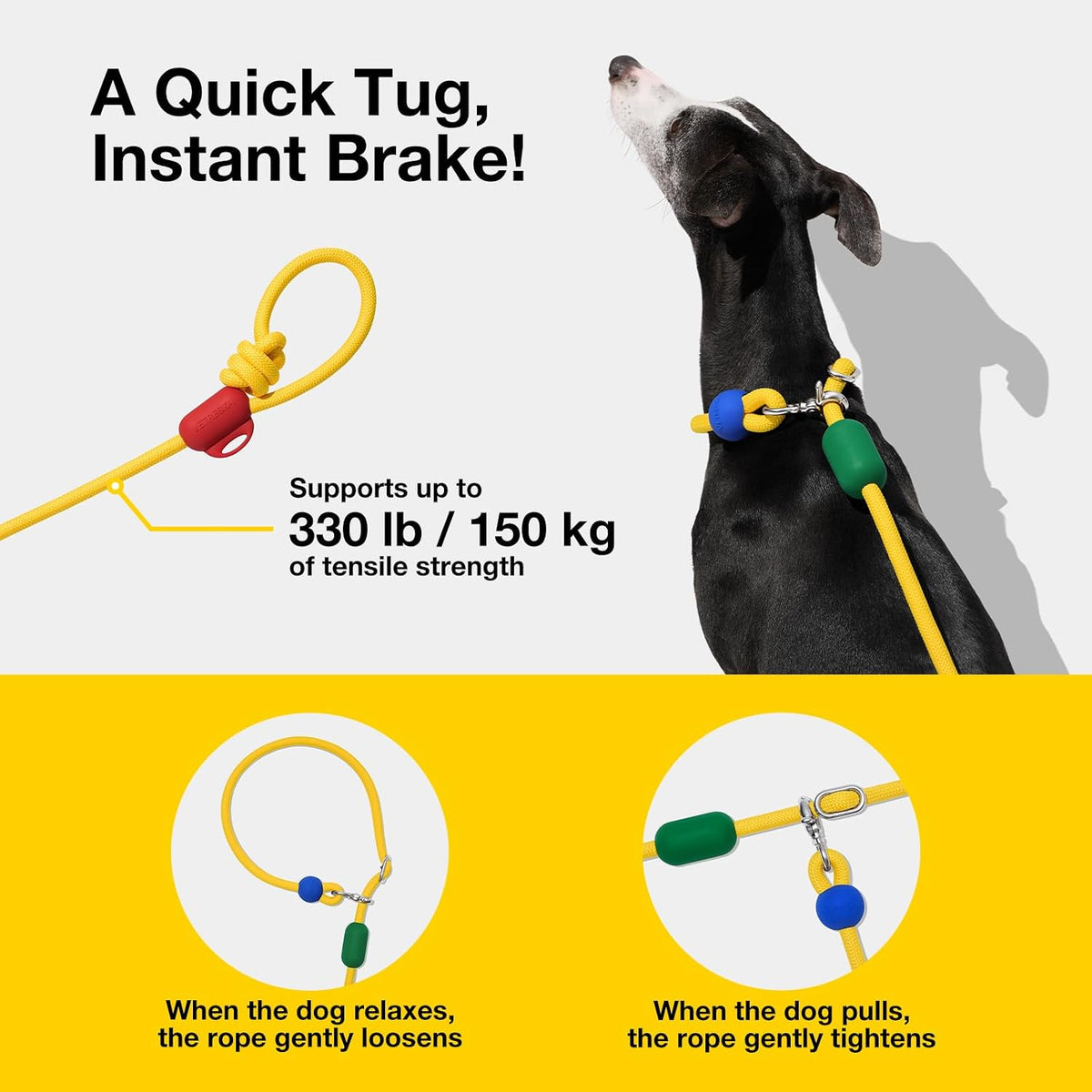 VETRESKA Hands-Free Dog Leash - Chroma Yellow - image 3
