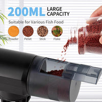 Automatic Fish Feeder for Aquarium: Rechargeable Fish Feeder Dispenser,Moisture-Proof & 200ML Large Capacity Betta Turtle Vacation Feeder,Auto Fish Food Dispenser Timer for Weekends/Business